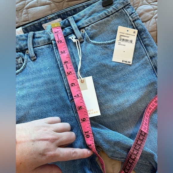 Good American Good Boy Wide Release Hem Jeans in INDIG0085 - Picture 10 of 14